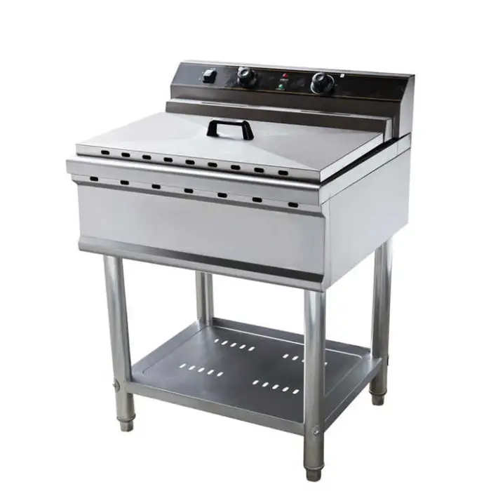 Commercial Stainless Steel Custom Vertical Single Cylinder Timer Electric Deep Fryer