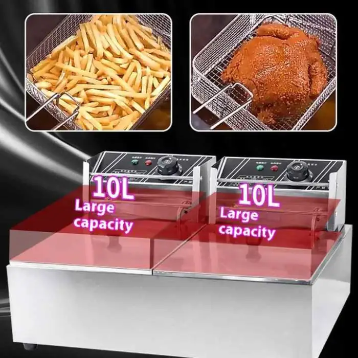 Commercial Electric Fryers 110V-220V Accurate Timing High Capacity Fryer Machine Durable Stainless Steel Deep Fryer