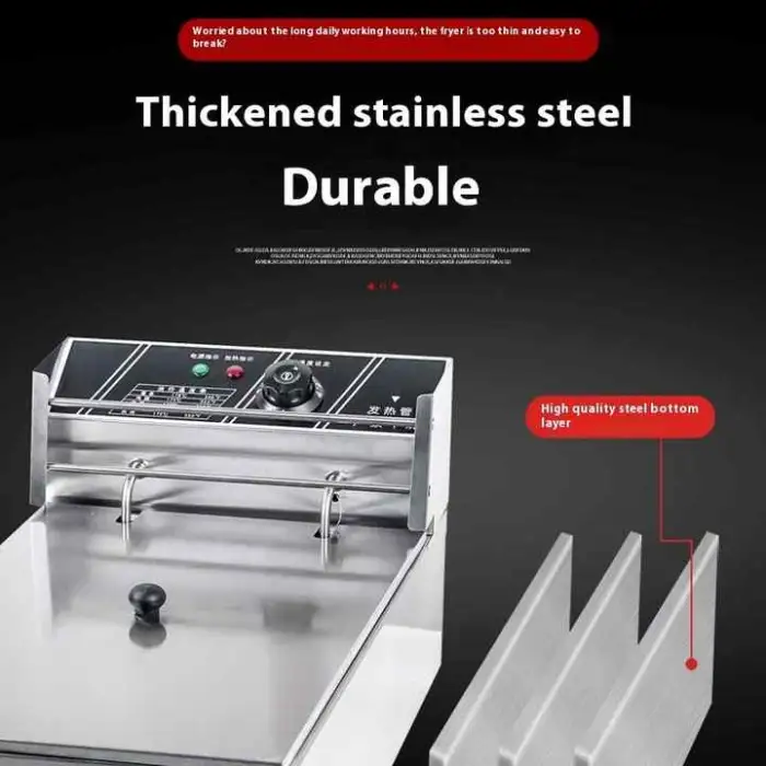 Commercial Electric Fryers 110V-220V Accurate Timing High Capacity Fryer Machine Durable Stainless Steel Deep Fryer