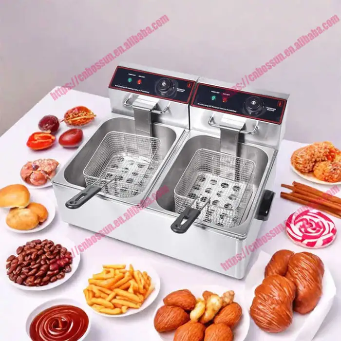Electric Deep Fryer with 2 Frying Baskets for Restaurant