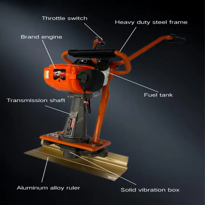 Road Construction Machinery Floor Leveling Machine Construction Surface Finishing Concrete Vibratory Screed with 1-6m Ruler