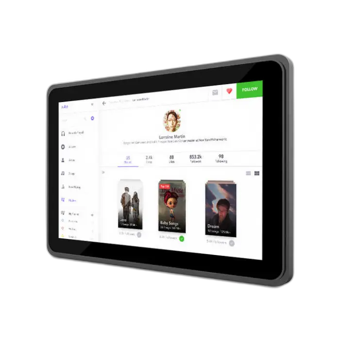 USINGWIN 10.1 Inch All Computer in One Pc Front Panel IP65 Waterproof Embedded Android Tablet