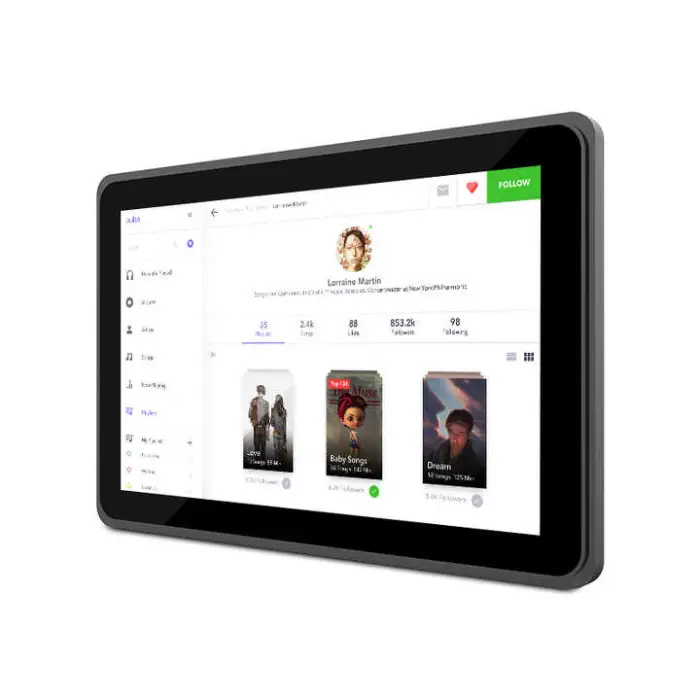 USINGWIN 10.1 Inch All Computer in One Pc Front Panel IP65 Waterproof Embedded Android Tablet