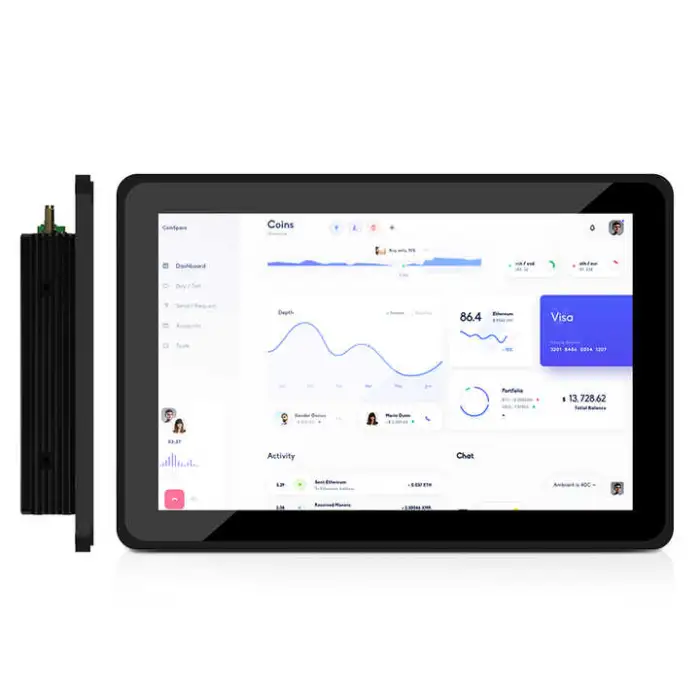 USINGWIN 10.1 Inch All Computer in One Pc Front Panel IP65 Waterproof Embedded Android Tablet