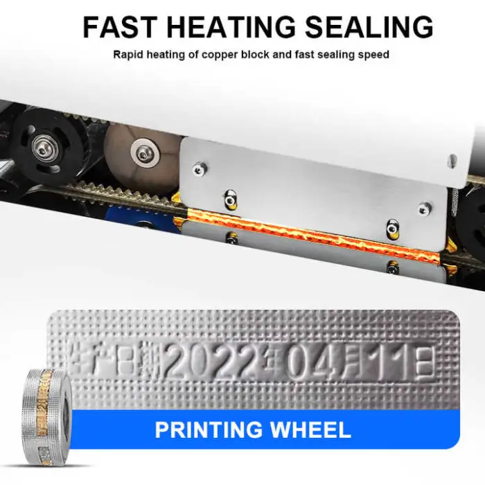 Wallepac Automatic Heat Sealer Coffee Chips Aluminum Foil Plastic Bag Horizontal Right Mini Automatic Continuous Sealing Machine