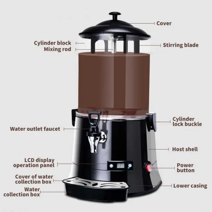 Chocolate Dispenser Machine  Condition Coffee Milk Equipment Heating Feature for Hotels Manufacturing Plants Core Motor