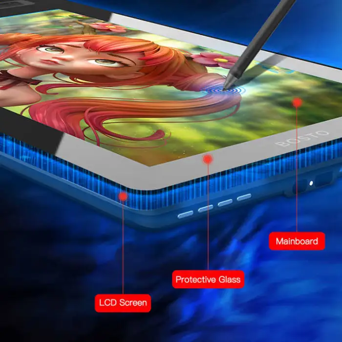 16HD Pro 15.6 Inch H-IPS LCD Graphics Drawing Tablet Display Digital Art Drawing Pad 8192 Pressure Level Battery-free Pen