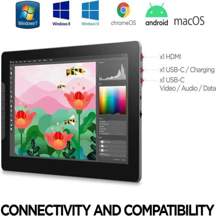 RTS View Snic 13.3inch FHD 1080p Graphic Drawing AcePen Display Tablet with Stylus for Digital Writing Design Draw