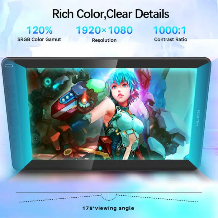 huion Kamvas 13 Portable Art Graphic Drawing Tablet with Screen Designer Tablette Graphique Dessin with Digital Pen