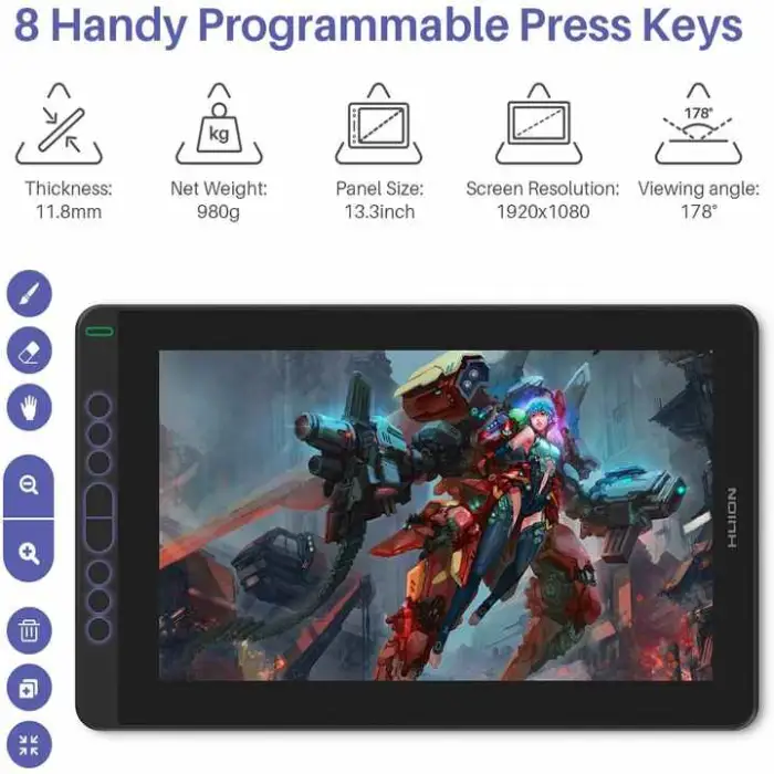 huion Kamvas 13 Portable Art Graphic Drawing Tablet with Screen Designer Tablette Graphique Dessin with Digital Pen