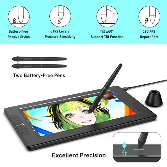 11.6 Inch Digital LCD Display Graphic Tablet Touch Pen Monitor for Artists and Designers