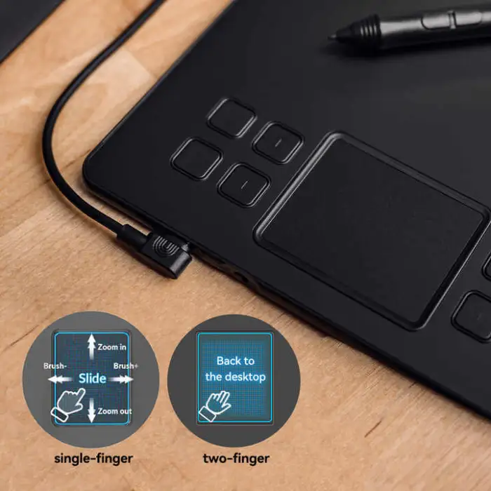 A50 Graphics Tablet Drawing Graphic Drawing Pen Design Tablet with 290pps USB-C 10 X 6 Inches 10 Mm Battery-free Pen P02