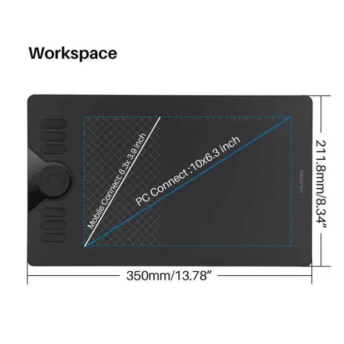 Huion HS610 Drawing 8192 Levels Pen Digital Taking Screen Art Animation Design Graphic Tablet