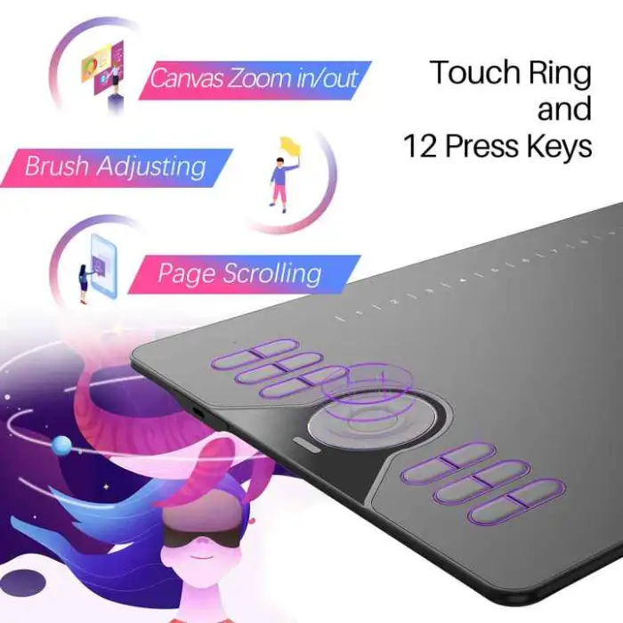 Huion HS610 Drawing 8192 Levels Pen Digital Taking Screen Art Animation Design Graphic Tablet