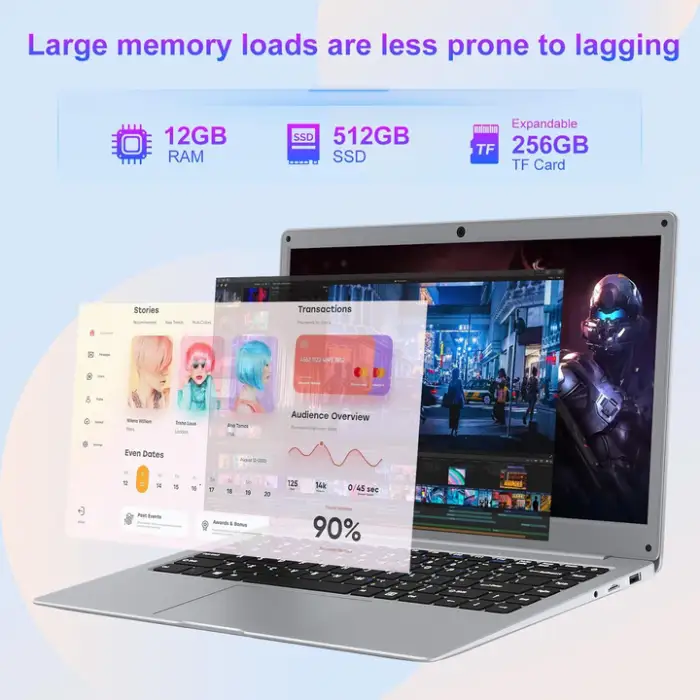 Laptop Computer 14 Inch 1366*768 Laptop Win10 Celeron N4000 CPU Gaming Laptop