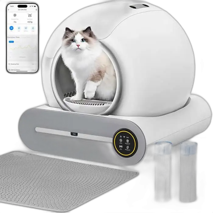 Self Cleaning Cat Litter Box Upgraded 65L+9L Extra Large Automatic Litter Box for Multiple Cats Health Monitor