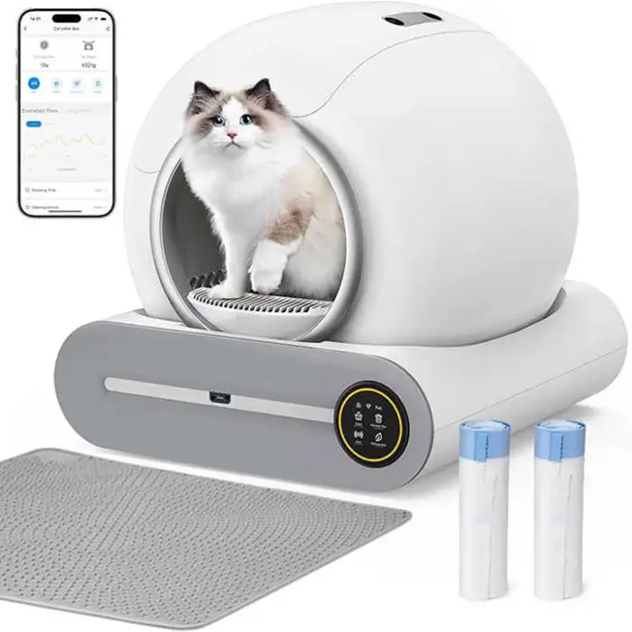 Self Cleaning Cat Litter Box Upgraded 65L+9L Extra Large Automatic Litter Box for Multiple Cats Health Monitor
