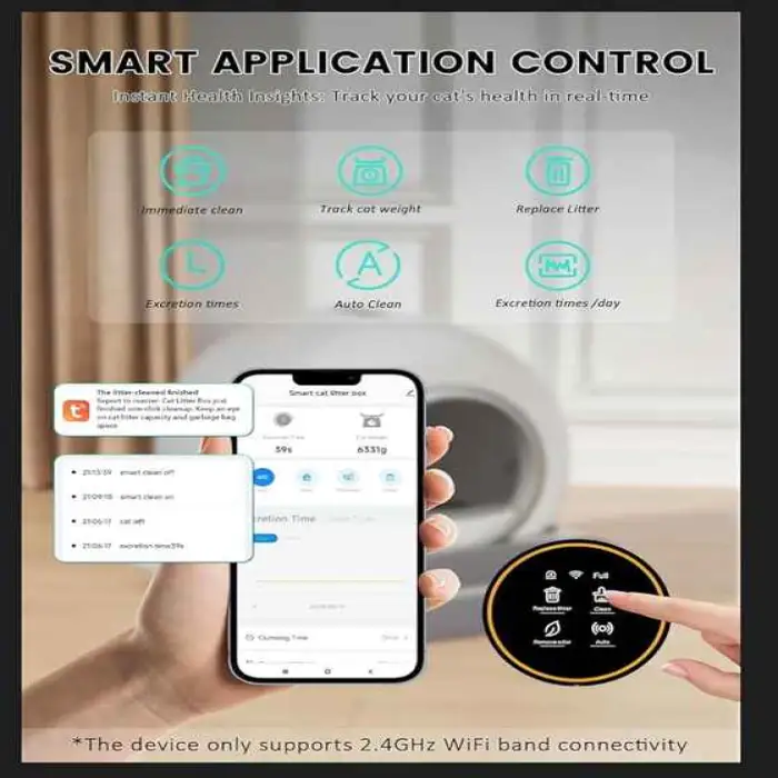 Self Cleaning Cat Litter Box Upgraded 65L+9L Extra Large Automatic Litter Box for Multiple Cats Health Monitor