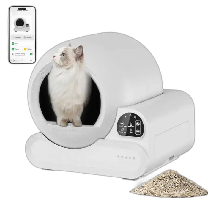 Ultra Large 70L Automatic Electric Self-Cleaning Cat Litter Box Tuya APP Control PP Material for Cats 10kg Weight