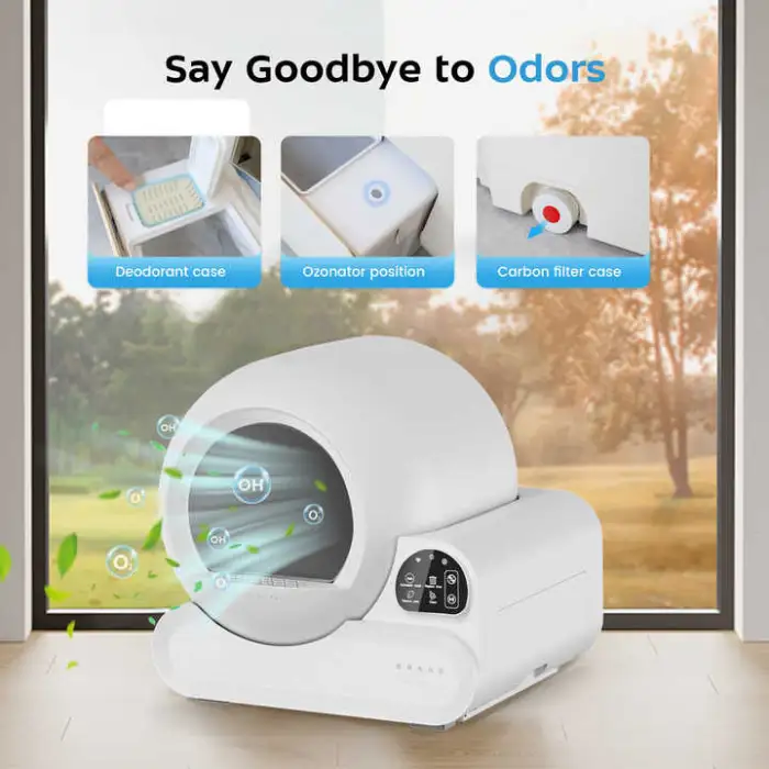 Ultra Large 70L Automatic Electric Self-Cleaning Cat Litter Box Tuya APP Control PP Material for Cats 10kg Weight