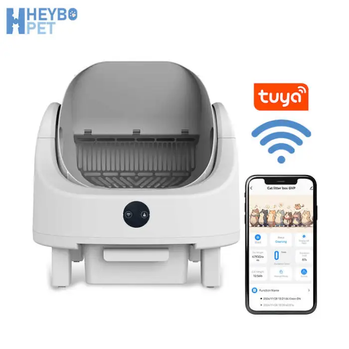 Low Noise Odor-Proof Wifi Remote App Control Large Electric Automatic Smart Open Top Self-Cleaning Cat Toilet Litter Box