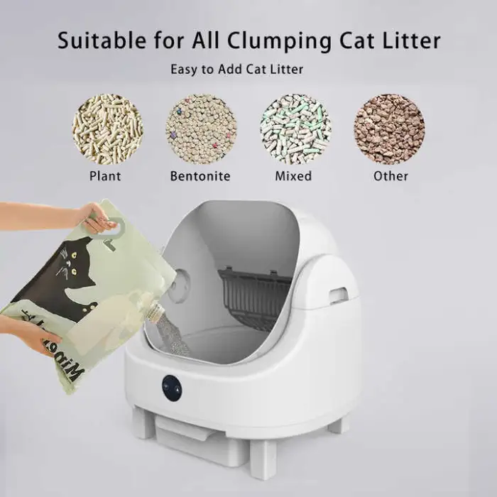 Low Noise Odor-Proof Wifi Remote App Control Large Electric Automatic Smart Open Top Self-Cleaning Cat Toilet Litter Box