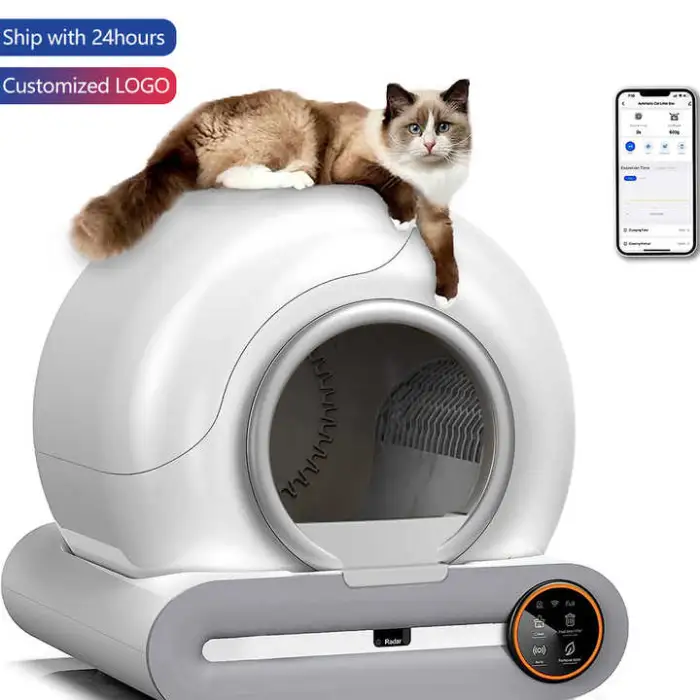 65L Automatic Cat Litter Box Smart App Control Self Cleaning Litter Box Fully Enclosed Pet Toilet Cat Litter Box