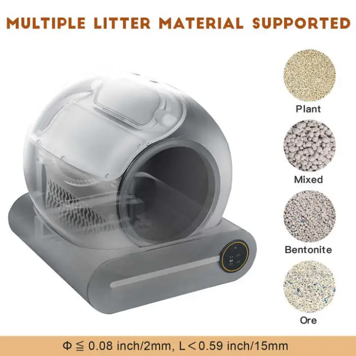 65L Automatic Cat Litter Box Smart App Control Self Cleaning Litter Box Fully Enclosed Pet Toilet Cat Litter Box