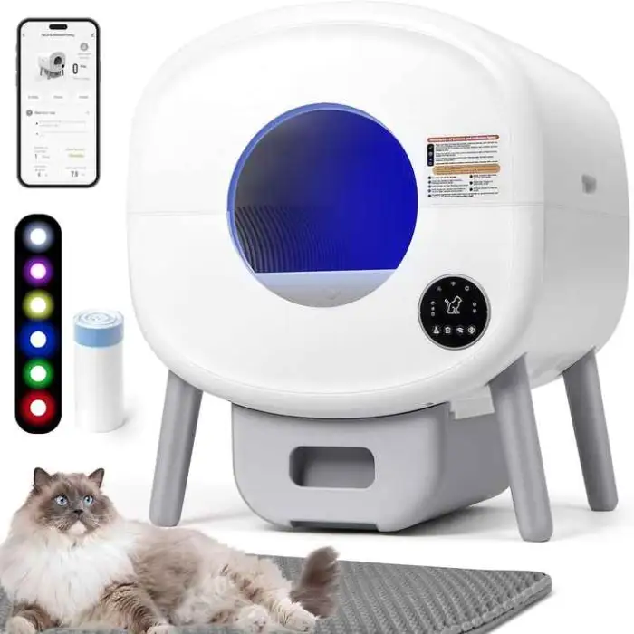 Automatic Intelligent Cat Litter Box Easy Clean Pet Cleaning Product With Deodorizing Electric Feature Made of PP Plastic