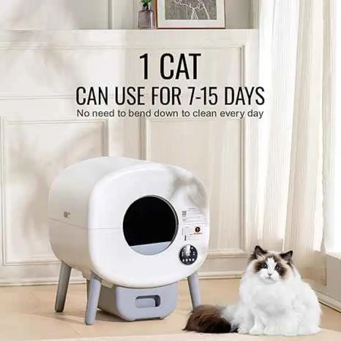 Automatic Intelligent Cat Litter Box Easy Clean Pet Cleaning Product With Deodorizing Electric Feature Made of PP Plastic