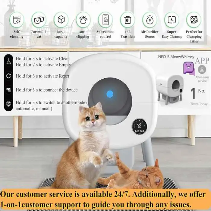 Automatic Intelligent Cat Litter Box Easy Clean Pet Cleaning Product With Deodorizing Electric Feature Made of PP Plastic