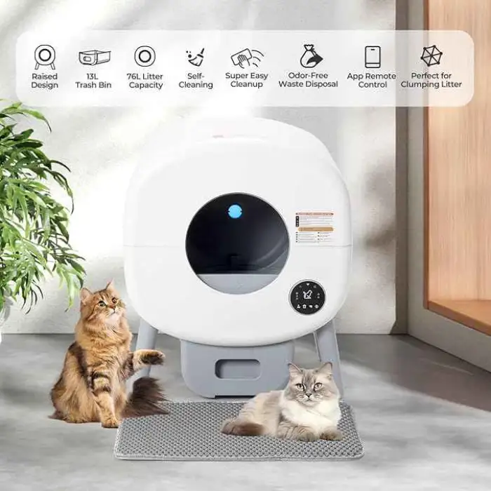 Automatic Intelligent Cat Litter Box Easy Clean Pet Cleaning Product With Deodorizing Electric Feature Made of PP Plastic