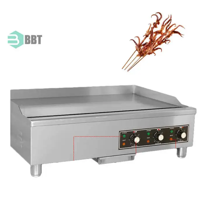 Commercial Kitchen Equipment Counter Top Flat Griddle Machine Hamburger Electric Griddles