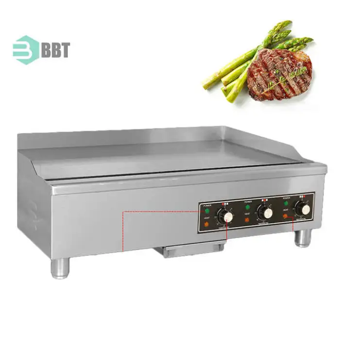 Commercial Kitchen Equipment Counter Top Flat Griddle Machine Hamburger Electric Griddles