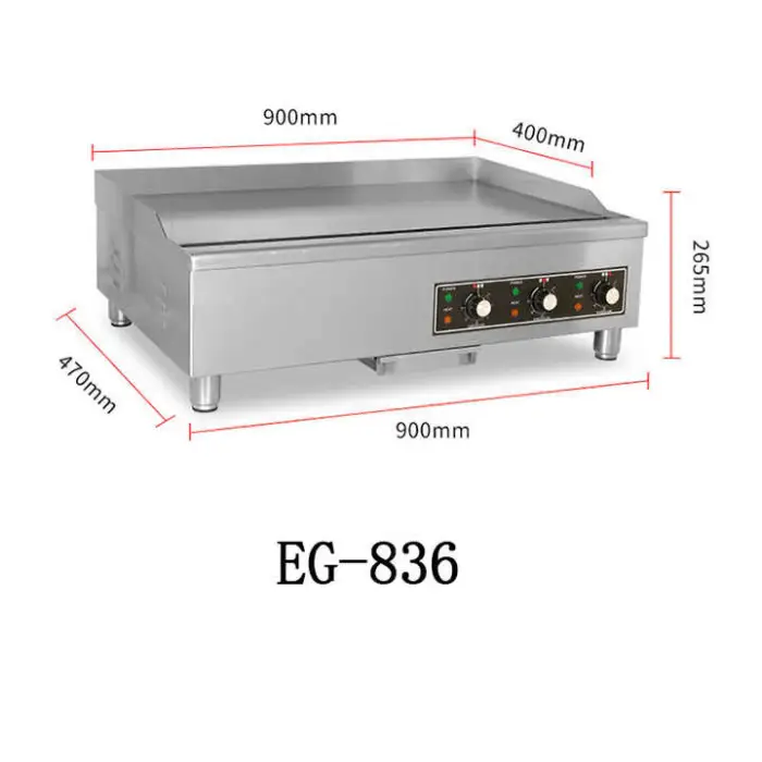 Commercial Kitchen Equipment Counter Top Flat Griddle Machine Hamburger Electric Griddles
