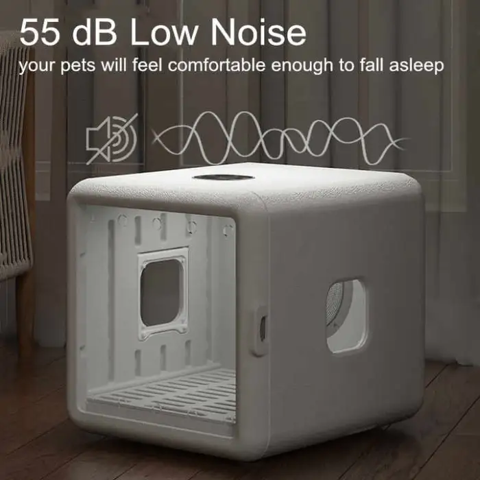 65L Low Noise Temperature Control Dog Cat Anion Hair SPA Pet Grooming Hair Dryer Box with Three Windows