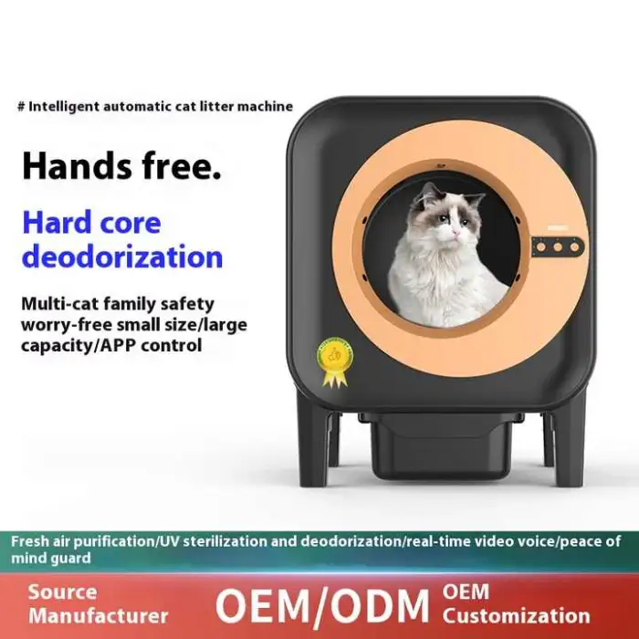 Automatic Self-Cleaning Cat Litter Box with Fresh Air Purification Anti-Splash Feature and Closed Design Premium Accessory