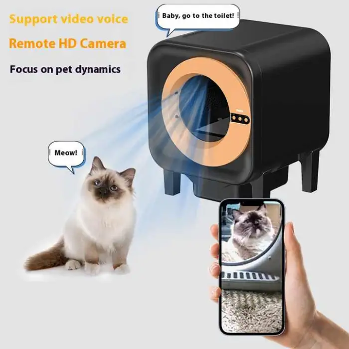 Automatic Self-Cleaning Cat Litter Box with Fresh Air Purification Anti-Splash Feature and Closed Design Premium Accessory