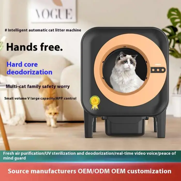 Automatic Self-Cleaning Cat Litter Box with Fresh Air Purification Anti-Splash Feature and Closed Design Premium Accessory