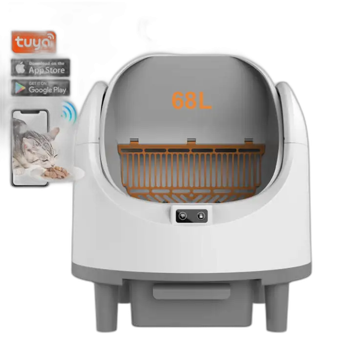 68L Automatic Cat Litter Box OEM/ODM Smart Self Cleaning Cat Litter Box