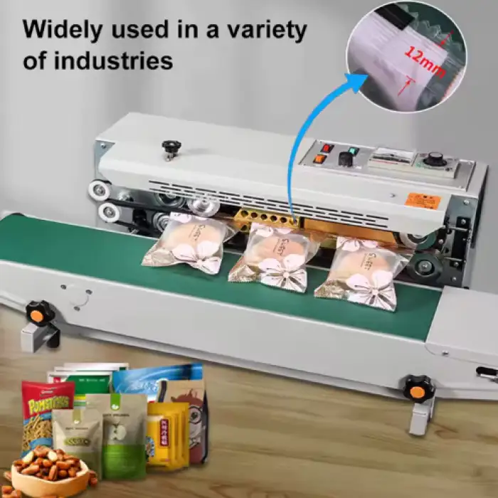 Automatic Horizontal Continuous Bag Sealer Plastic and Foil Bags Heat Sealing Machine for Food and Industrial