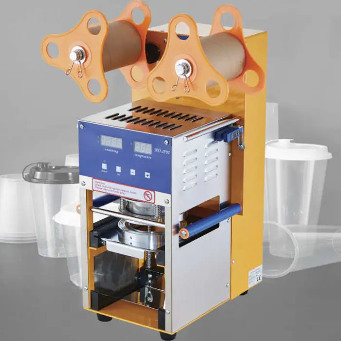 95/90/75mm Cup Size Intelligent Adjustable Sealing Speed Automatic Cup Sealing Machine