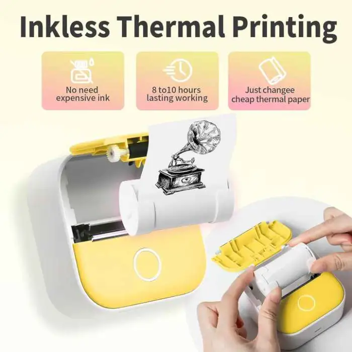 Phomemo Portable Mini Printer T02 with Cute case Thermal Printer for Mobile Phone Printer for Study,Stickers,Photos