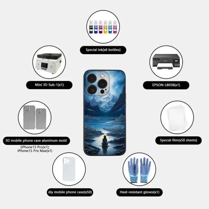 KASR 3D Sublimation Mobile Phone Case Printer Custom Personalized Making Vacuum Heat Transfer Printing Machine