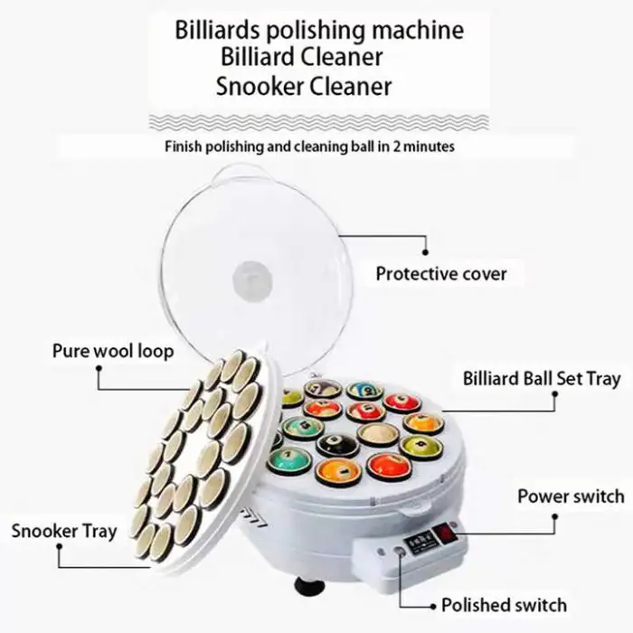 Automatic Billiard Ball Cleaning 16 or 22pcs Pool Ball Washer Polisher Machine for Home
