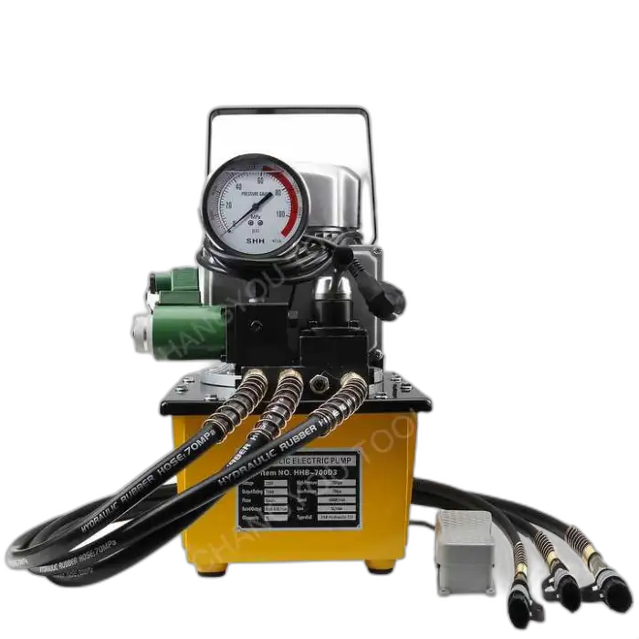 HHB-700D3 700 Bar High Pressure Oil Pump Power Pack Hydraulic Electric Pump Three Way Acting