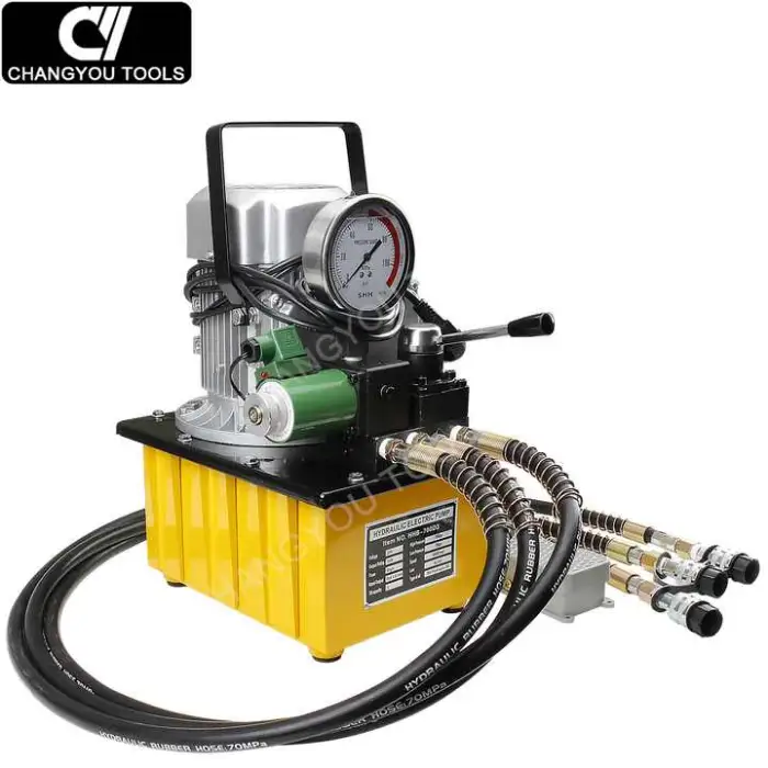 HHB-700D3 700 Bar High Pressure Oil Pump Power Pack Hydraulic Electric Pump Three Way Acting