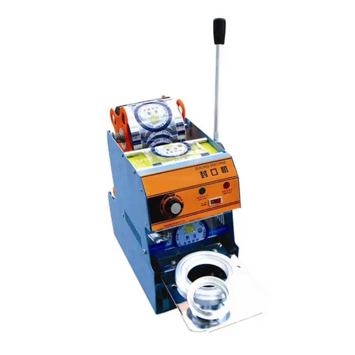 3 Sizes Small Manual Plastic Cup Heat Sealing Machine with Arithmometer (72/76/95mm)