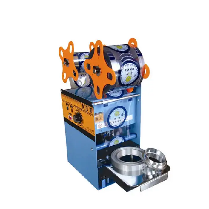 3 Sizes Small Manual Plastic Cup Heat Sealing Machine with Arithmometer (72/76/95mm)