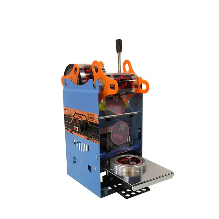 3 Sizes Small Manual Plastic Cup Heat Sealing Machine with Arithmometer (72/76/95mm)